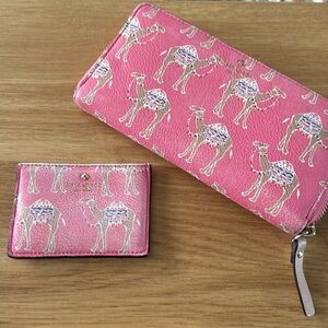 Kate Spade Camel Wallet with matching cardholder